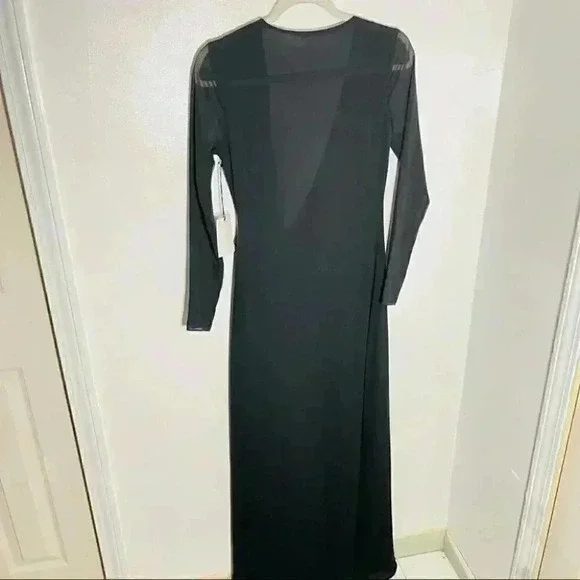 NWT LPA The Label Dress 74 Maxi Wrap Black - Picture 3 of 10